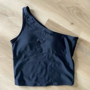 NWOT Black One Shoulder Kortni Jean Swim Top